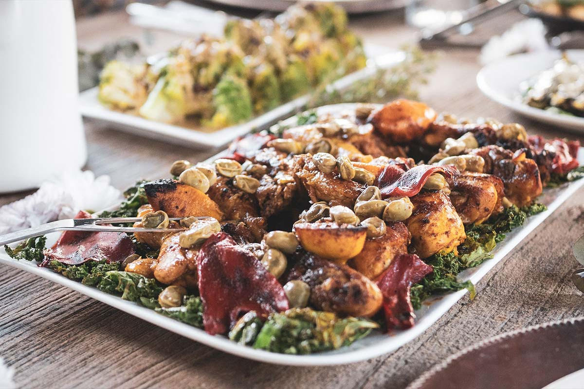 The complete Ayahuasca diet guide. What to eat, what to avoid, and why 1 Ayahuasca diet meal: free-range chicken with kale, broad beans and piquillo pepper at Avalon retreat Barcelona